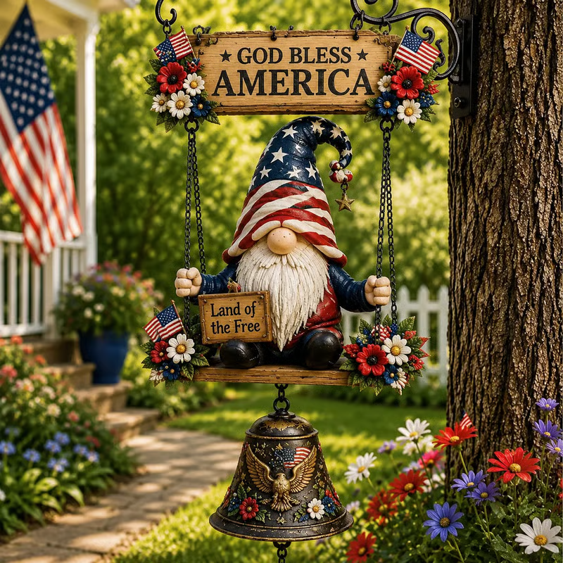 🥳2026 HOT SALE🥳💞50K+ SOLD! 🔔🧙‍♂️ 50% OFF! Gnome Welcome Doorbell Outdoor Decor – Charming gnome figure with clear melodic bell. Durable zinc alloy, weatherproof & easy to hang – a whimsical welcome for every guest! 🏠✨