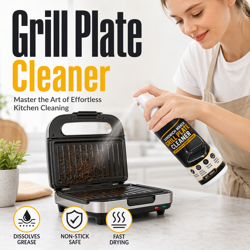 🥳2026 HOT SALE🥳💞50K+ SOLD! 🥪🔧 50% OFF! Sandwich Maker Grill Plate Cleaner Spray – Dissolves baked‑on grease instantly, protects non‑stick coating. 100ml with cleaning towel – keep your panini press like new! 🧼✨