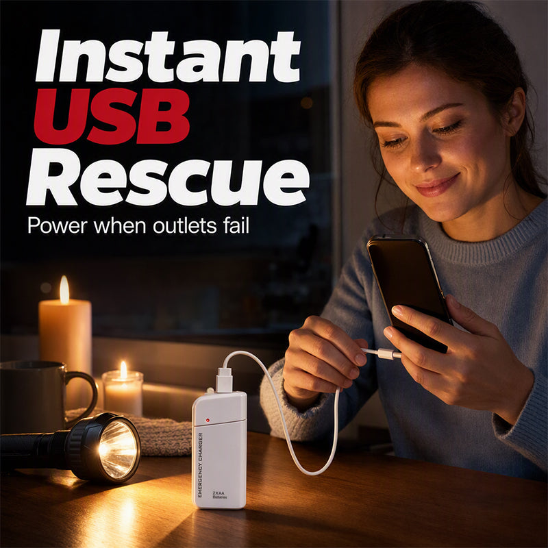 🥳2026 HOT SALE🥳💞50K+ SOLD! 💡📱 50% OFF! Portable AA Battery Charger – Emergency power bank + LED torch. From £6.99 – best value anywhere! Buy more & save – never get caught with a dead phone again! 🚗✅