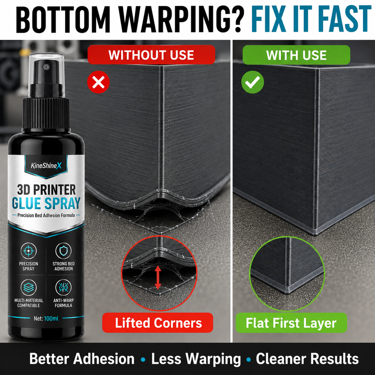 🥳2026 HOT SALE🥳💞50K+ SOLD! 🔧🖨️ 50% OFF! Anti-Warping 3D Printer Glue Spray – Even micro-fine mist ensures perfect first layer adhesion. Stops corner lifting & warping – save filament & time! 💪✨