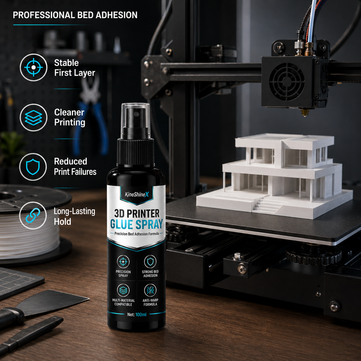 🥳2026 HOT SALE🥳💞50K+ SOLD! 🔧🖨️ 50% OFF! Anti-Warping 3D Printer Glue Spray – Even micro-fine mist ensures perfect first layer adhesion. Stops corner lifting & warping – save filament & time! 💪✨