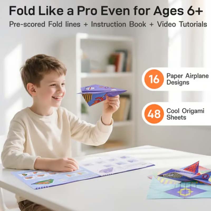🥳2026 HOT SALE🥳💞50K+ SOLD! ✈️🎨 50% OFF! Creative DIY Paper Airplane Set For Kids – 16 unique designs, pre-scored fold lines make it easy. Premium paper for smooth glides – hours of hands-on fun! 🧒🌟
