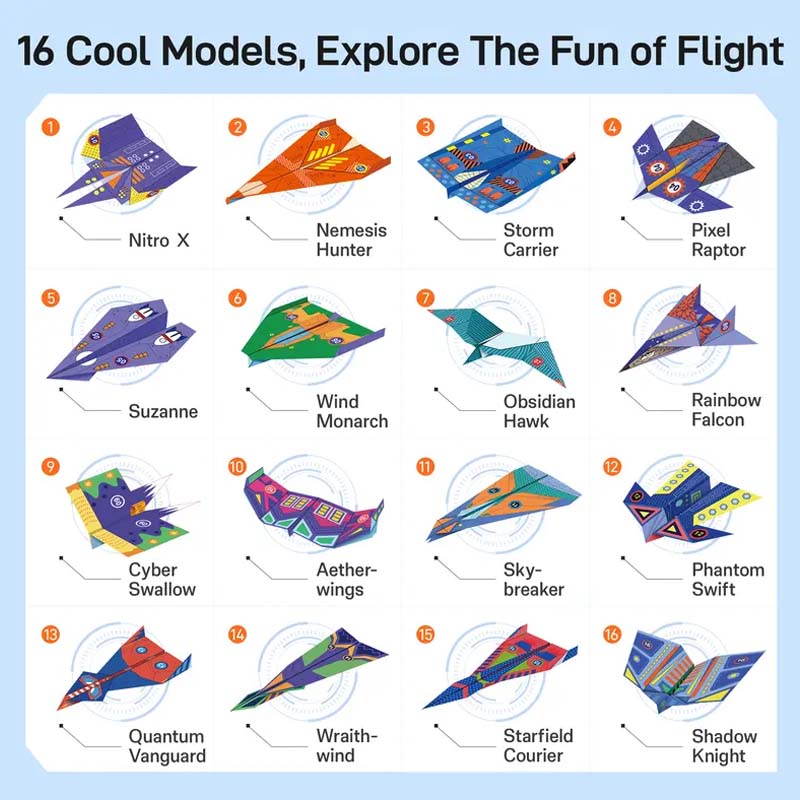 🥳2026 HOT SALE🥳💞50K+ SOLD! ✈️🎨 50% OFF! Creative DIY Paper Airplane Set For Kids – 16 unique designs, pre-scored fold lines make it easy. Premium paper for smooth glides – hours of hands-on fun! 🧒🌟