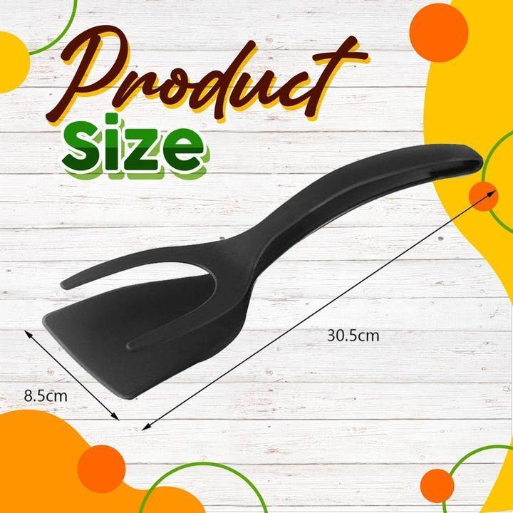 🥳2026 HOT SALE🥳💞50K+ SOLD! 🍳🛡️ 50% OFF! 2-in-1 Spatula Tongs – flips & grips in one tool. Soft silicone tips won't scratch pans – gentle on eggs, fish & pancakes. No more broken food – just perfect flips every time! ✨✅