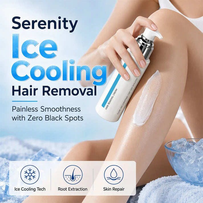 🥳2026 HOT SALE🥳💞50K+ SOLD! ❄️🌸 Ice-Cooling Hair Removal Cream – STBD root-dissolving tech, instantly soothes sensitive skin. No pain, no black dots – silky smooth all over! ✨💚