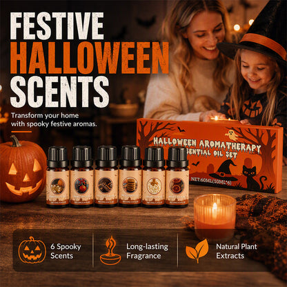 🥳2026 HOT SALE🥳💞50K+ SOLD! 🎃✨ 50% OFF! Halloween Scented Essential Oil Set – 6 festive aromas including Pumpkin Pie & Witch‘s Brew. Pure plant extracts – create spooky party vibes or a cosy seasonal retreat! 🕯️👻