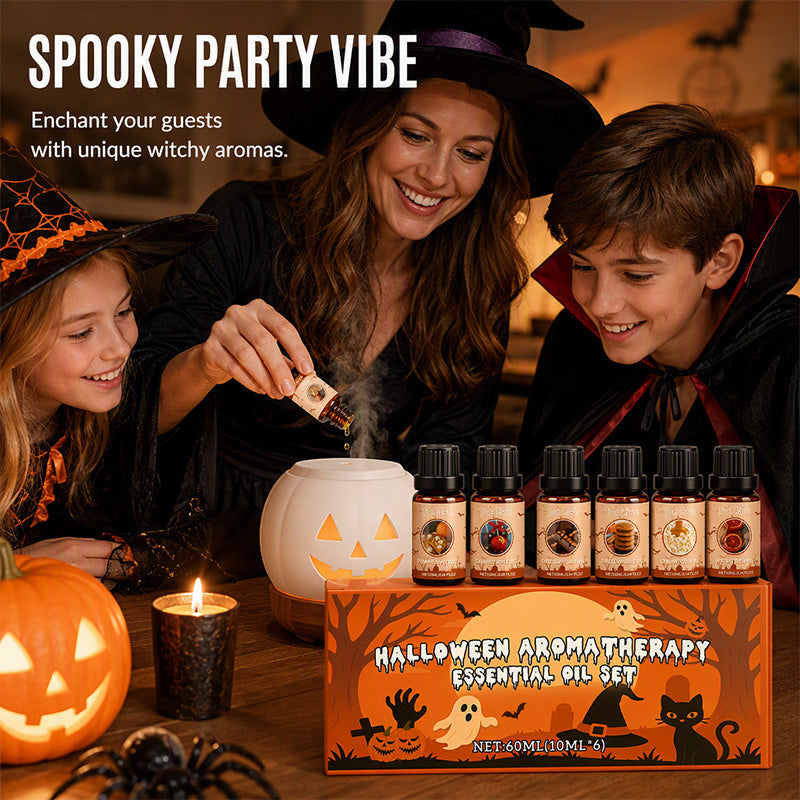 🥳2026 HOT SALE🥳💞50K+ SOLD! 🎃✨ 50% OFF! Halloween Scented Essential Oil Set – 6 festive aromas including Pumpkin Pie & Witch‘s Brew. Pure plant extracts – create spooky party vibes or a cosy seasonal retreat! 🕯️👻