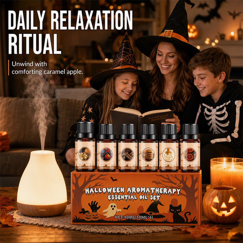 🥳2026 HOT SALE🥳💞50K+ SOLD! 🎃✨ 50% OFF! Halloween Scented Essential Oil Set – 6 festive aromas including Pumpkin Pie & Witch‘s Brew. Pure plant extracts – create spooky party vibes or a cosy seasonal retreat! 🕯️👻