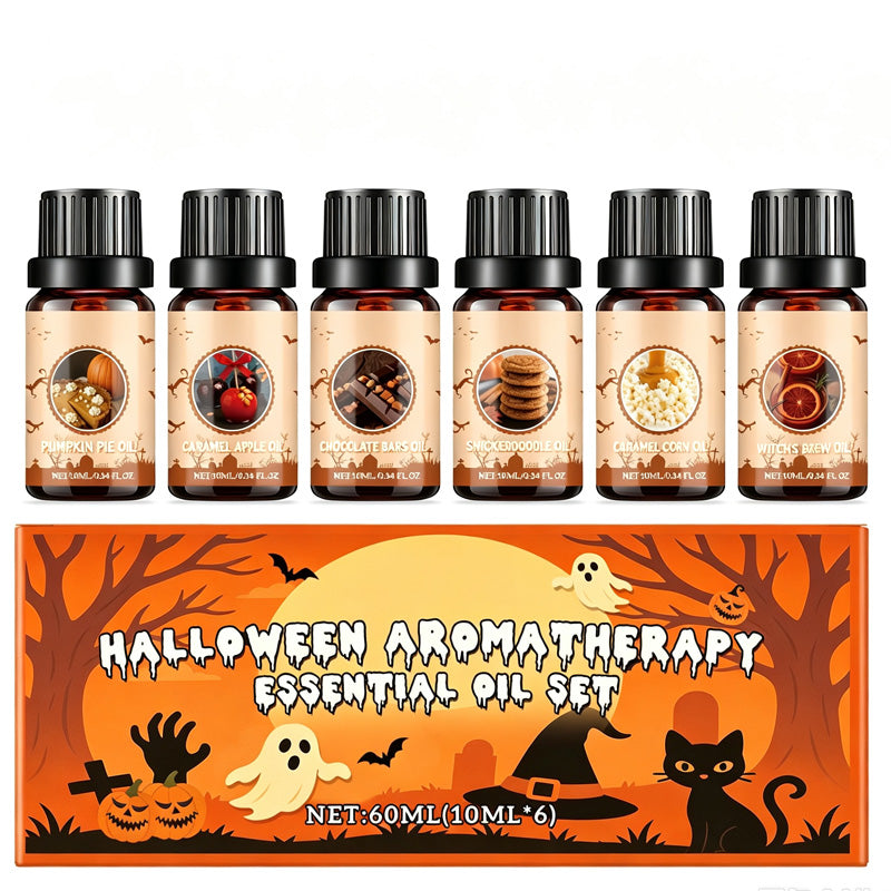 🥳2026 HOT SALE🥳💞50K+ SOLD! 🎃✨ 50% OFF! Halloween Scented Essential Oil Set – 6 festive aromas including Pumpkin Pie & Witch‘s Brew. Pure plant extracts – create spooky party vibes or a cosy seasonal retreat! 🕯️👻