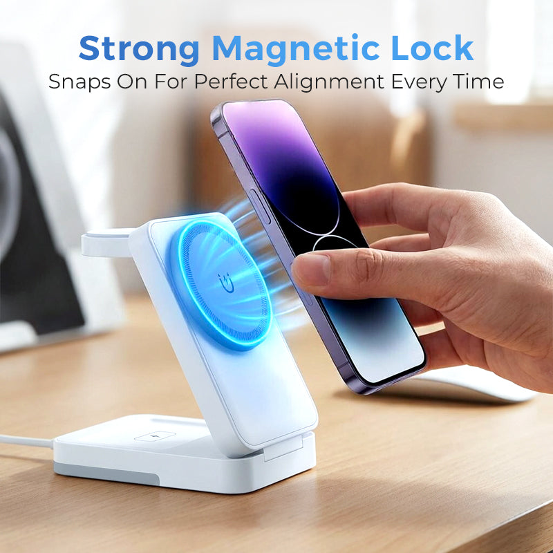 3-in-1 Foldable Magnetic Wireless Charging Stand