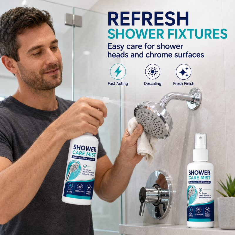 🥳2026 HOT SALE🥳💞50K+ SOLD! 🚿✨ 50% OFF! Fast-Acting Shower Limescale Remover Spray – Dissolves stubborn mineral deposits & hard water stains. Restores water flow & shine – just spray & wipe! 🧼💪