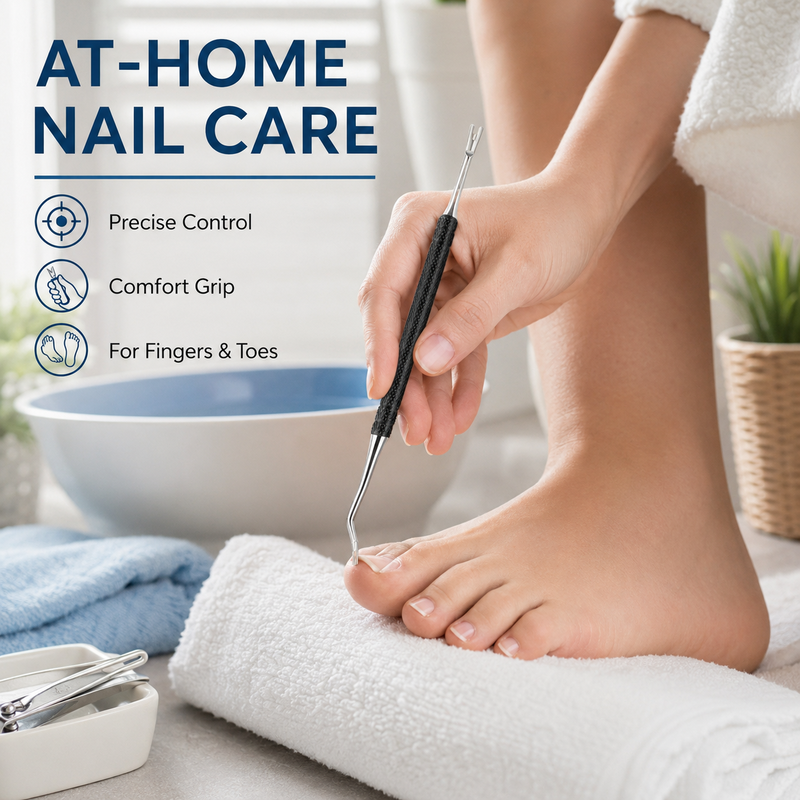 🥳2026 HOT SALE🥳💞50K+ SOLD! 🦶🔧 50% OFF! Dual-Ended Ingrown Toenail Lifter & Cleaner Tool – Curved lifter tip + groove cleaner, stainless steel & rust‑proof. Non‑slip grip – professional foot care at home! 🛡️✨