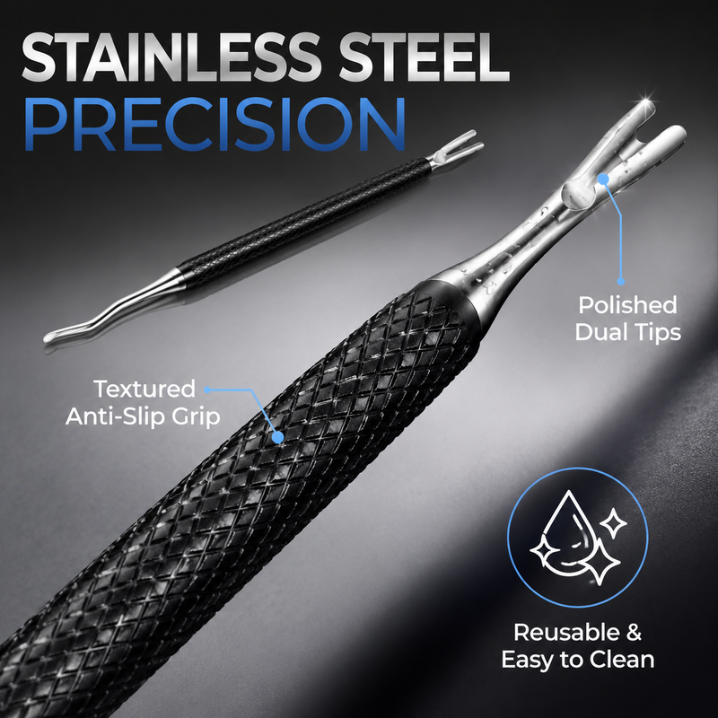 🥳2026 HOT SALE🥳💞50K+ SOLD! 🦶🔧 50% OFF! Dual-Ended Ingrown Toenail Lifter & Cleaner Tool – Curved lifter tip + groove cleaner, stainless steel & rust‑proof. Non‑slip grip – professional foot care at home! 🛡️✨
