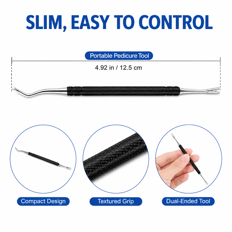 🥳2026 HOT SALE🥳💞50K+ SOLD! 🦶🔧 50% OFF! Dual-Ended Ingrown Toenail Lifter & Cleaner Tool – Curved lifter tip + groove cleaner, stainless steel & rust‑proof. Non‑slip grip – professional foot care at home! 🛡️✨