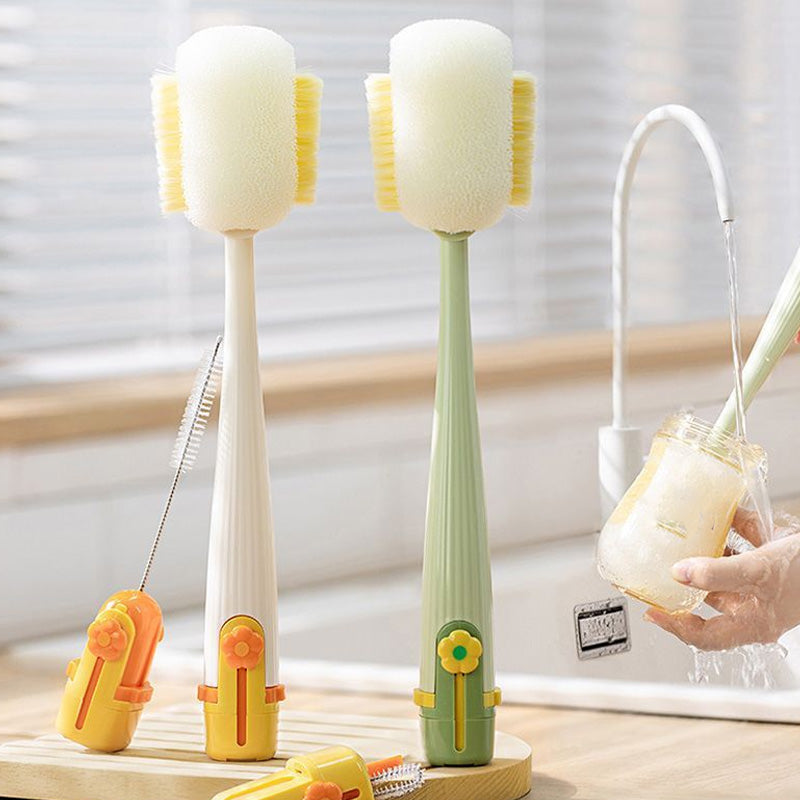 🥳2026 HOT SALE🥳💞50K+ SOLD! 🧽✨ 5-in-1 Bottle Cleaner Set – sponge + straw + lip + gap brush + hook – every corner sparkling clean. Reaches narrow necks & tight spots – keeps water bottles, baby bottles & cups truly hygienic! 🍼✅