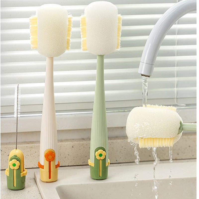 🥳2026 HOT SALE🥳💞50K+ SOLD! 🧽✨ 5-in-1 Bottle Cleaner Set – sponge + straw + lip + gap brush + hook – every corner sparkling clean. Reaches narrow necks & tight spots – keeps water bottles, baby bottles & cups truly hygienic! 🍼✅