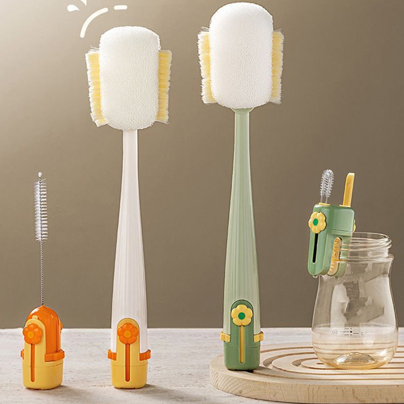 🥳2026 HOT SALE🥳💞50K+ SOLD! 🧽✨ 5-in-1 Bottle Cleaner Set – sponge + straw + lip + gap brush + hook – every corner sparkling clean. Reaches narrow necks & tight spots – keeps water bottles, baby bottles & cups truly hygienic! 🍼✅