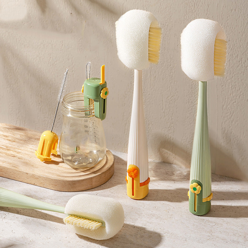 🥳2026 HOT SALE🥳💞50K+ SOLD! 🧽✨ 5-in-1 Bottle Cleaner Set – sponge + straw + lip + gap brush + hook – every corner sparkling clean. Reaches narrow necks & tight spots – keeps water bottles, baby bottles & cups truly hygienic! 🍼✅
