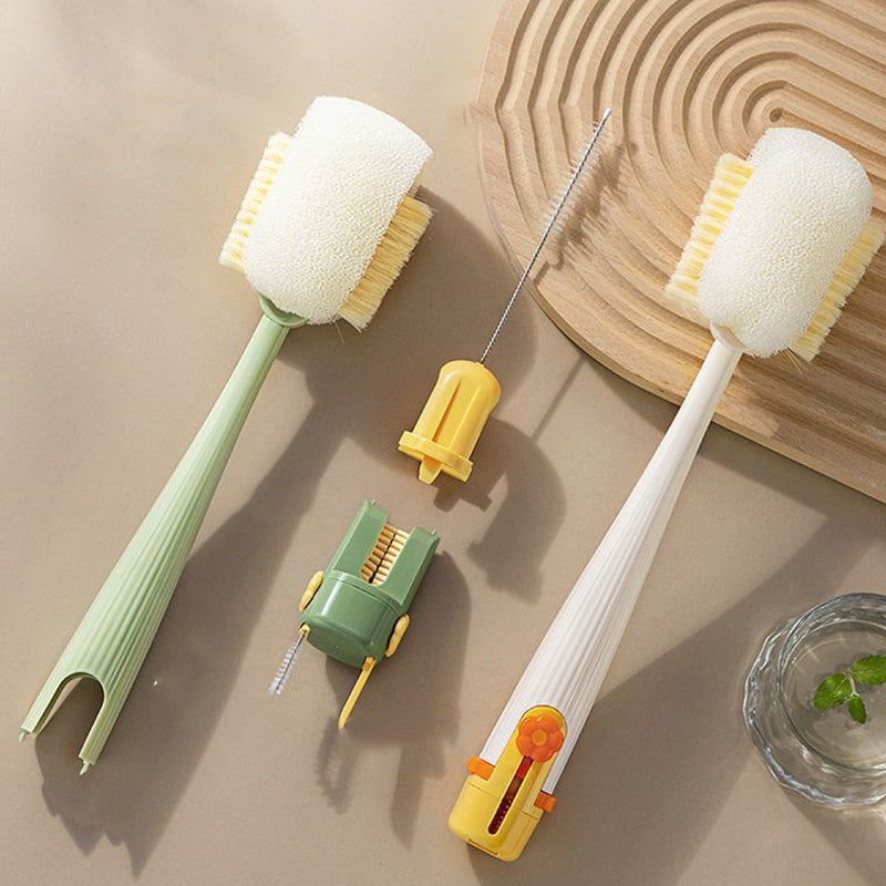 🥳2026 HOT SALE🥳💞50K+ SOLD! 🧽✨ 5-in-1 Bottle Cleaner Set – sponge + straw + lip + gap brush + hook – every corner sparkling clean. Reaches narrow necks & tight spots – keeps water bottles, baby bottles & cups truly hygienic! 🍼✅
