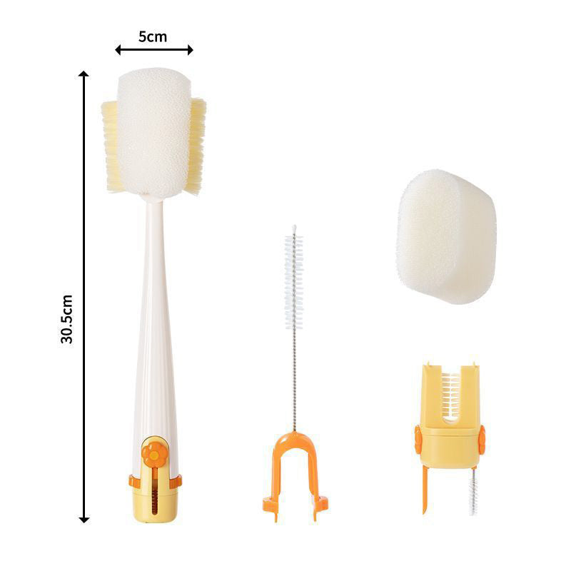 🥳2026 HOT SALE🥳💞50K+ SOLD! 🧽✨ 5-in-1 Bottle Cleaner Set – sponge + straw + lip + gap brush + hook – every corner sparkling clean. Reaches narrow necks & tight spots – keeps water bottles, baby bottles & cups truly hygienic! 🍼✅