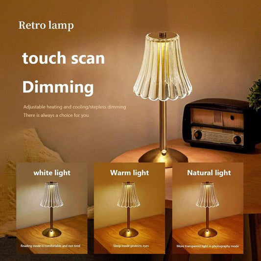 🥳2026 HOT SALE🥳💞50K+ SOLD! ✨🔋 Retro Table Lamp – touch dimming, no cords to trip over. Type-C rechargeable, use anywhere. Eye-friendly light, 3 color modes. Easy living! 🏠💪