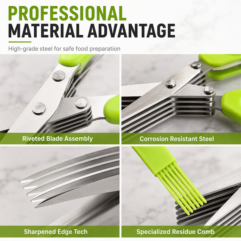 🥳2026 HOT SALE🥳💞50K+ SOLD! ✂️🌿 50% OFF! 5-Blade Herb Scissors – stainless steel, 5 blades cut herbs in one snip. Comfortable grip, fast & convenient kitchen prep! 🛡️✅