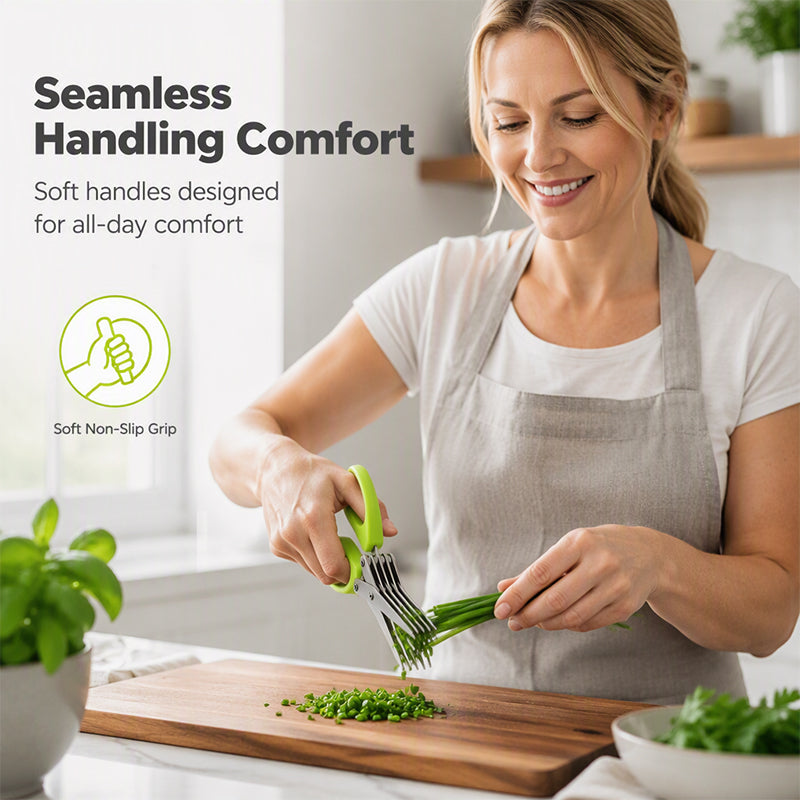 🥳2026 HOT SALE🥳💞50K+ SOLD! ✂️🌿 50% OFF! 5-Blade Herb Scissors – stainless steel, 5 blades cut herbs in one snip. Comfortable grip, fast & convenient kitchen prep! 🛡️✅