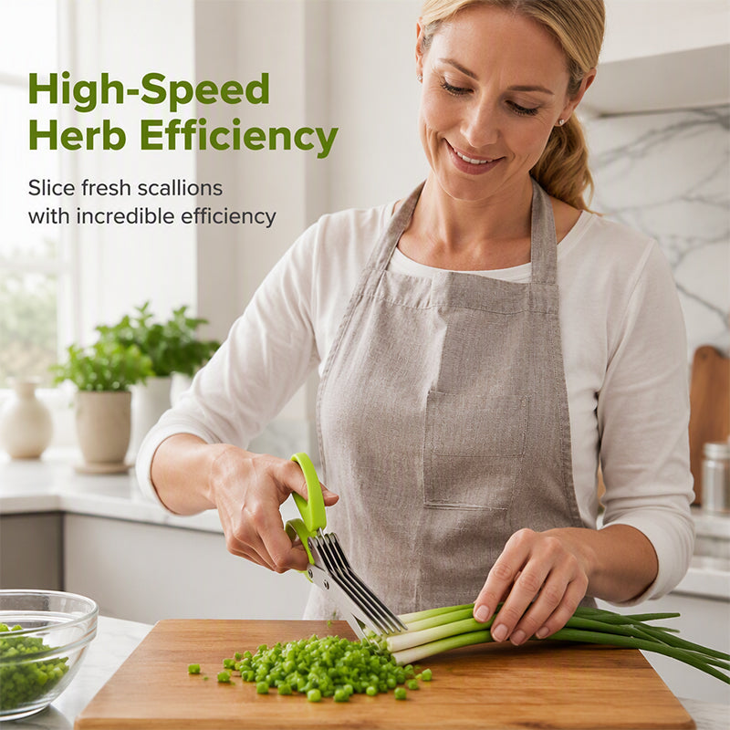 🥳2026 HOT SALE🥳💞50K+ SOLD! ✂️🌿 50% OFF! 5-Blade Herb Scissors – stainless steel, 5 blades cut herbs in one snip. Comfortable grip, fast & convenient kitchen prep! 🛡️✅