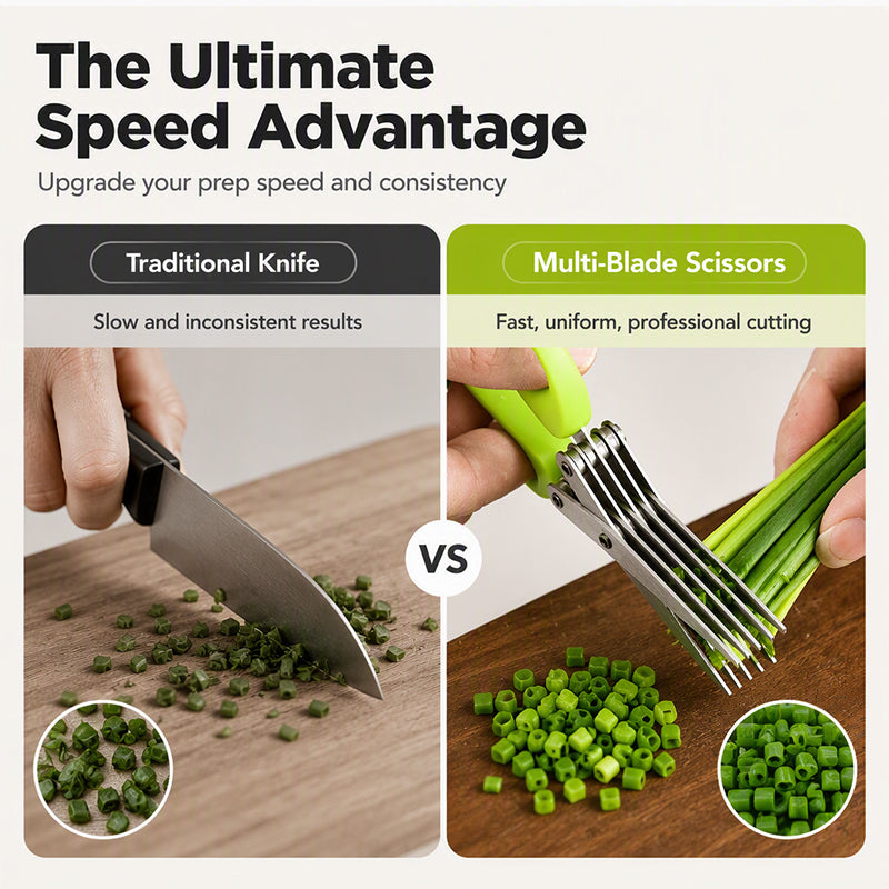 🥳2026 HOT SALE🥳💞50K+ SOLD! ✂️🌿 50% OFF! 5-Blade Herb Scissors – stainless steel, 5 blades cut herbs in one snip. Comfortable grip, fast & convenient kitchen prep! 🛡️✅