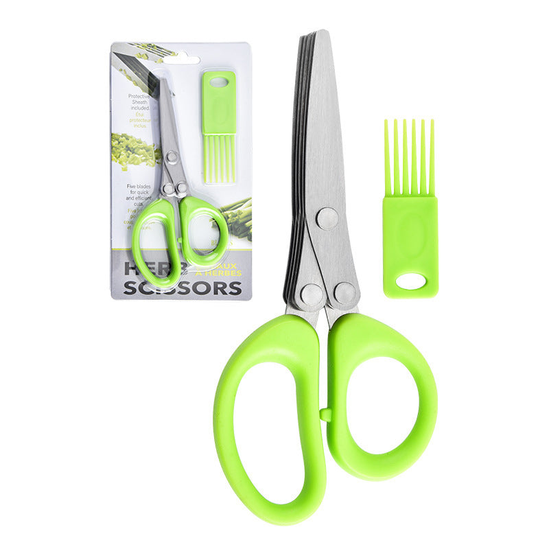 🥳2026 HOT SALE🥳💞50K+ SOLD! ✂️🌿 50% OFF! 5-Blade Herb Scissors – stainless steel, 5 blades cut herbs in one snip. Comfortable grip, fast & convenient kitchen prep! 🛡️✅