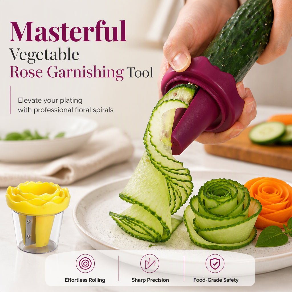 🥳2026 HOT SALE🥳💞50K+ SOLD! 🌹🥕 50% OFF! Manual Vegetable Spiralizer & Curler – Turns carrots & cucumbers into stunning rose garnishes in seconds. High‑precision blade,