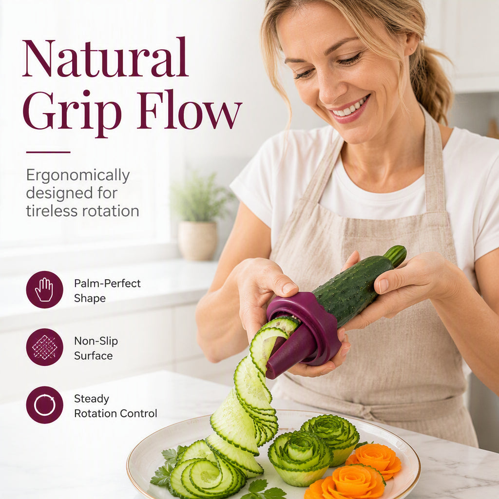 🥳2026 HOT SALE🥳💞50K+ SOLD! 🌹🥕 50% OFF! Manual Vegetable Spiralizer & Curler – Turns carrots & cucumbers into stunning rose garnishes in seconds. High‑precision blade,