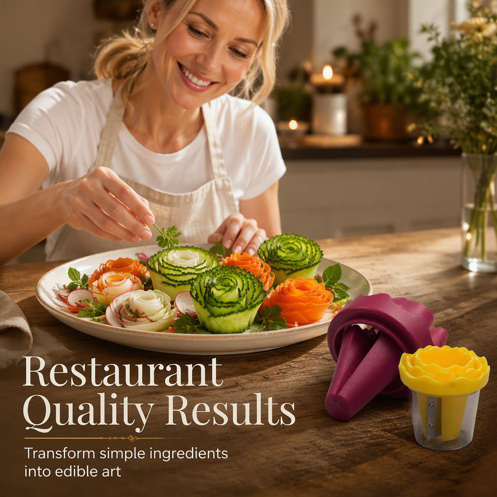 🥳2026 HOT SALE🥳💞50K+ SOLD! 🌹🥕 50% OFF! Manual Vegetable Spiralizer & Curler – Turns carrots & cucumbers into stunning rose garnishes in seconds. High‑precision blade,
