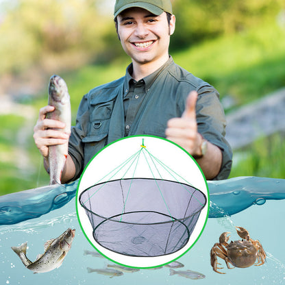 🥳2026 HOT SALE🥳💞50K+ SOLD! 🎒🪢 50% OFF! Foldable Round Lift Net – Folds flat for easy transport, opens wide for effective catch. Nylon mesh, rope included – ideal for shrimp & bait collection! Only £8.99 – last day! 🏷️⏰
