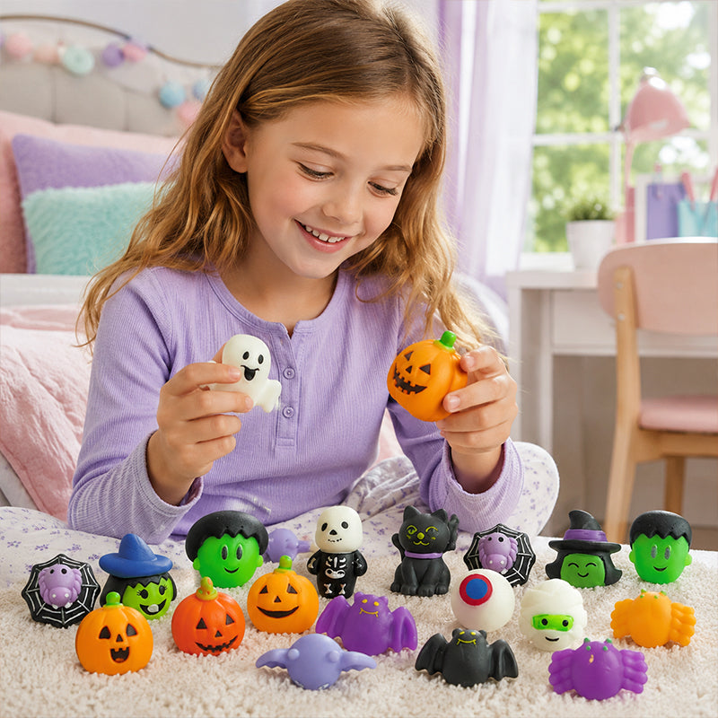 🥳2026 HOT SALE🥳💞50K+ SOLD! 🎃👻 50% OFF! Soft Squeeze Comfort – Cute Halloween squishy toys, soft & squeezable, perfect for stress relief & party favours. Great for trick-or-treat bags! 🧸✨