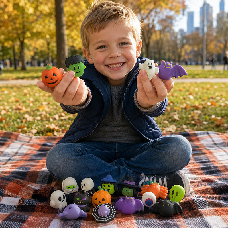 🥳2026 HOT SALE🥳💞50K+ SOLD! 🎃👻 50% OFF! Soft Squeeze Comfort – Cute Halloween squishy toys, soft & squeezable, perfect for stress relief & party favours. Great for trick-or-treat bags! 🧸✨