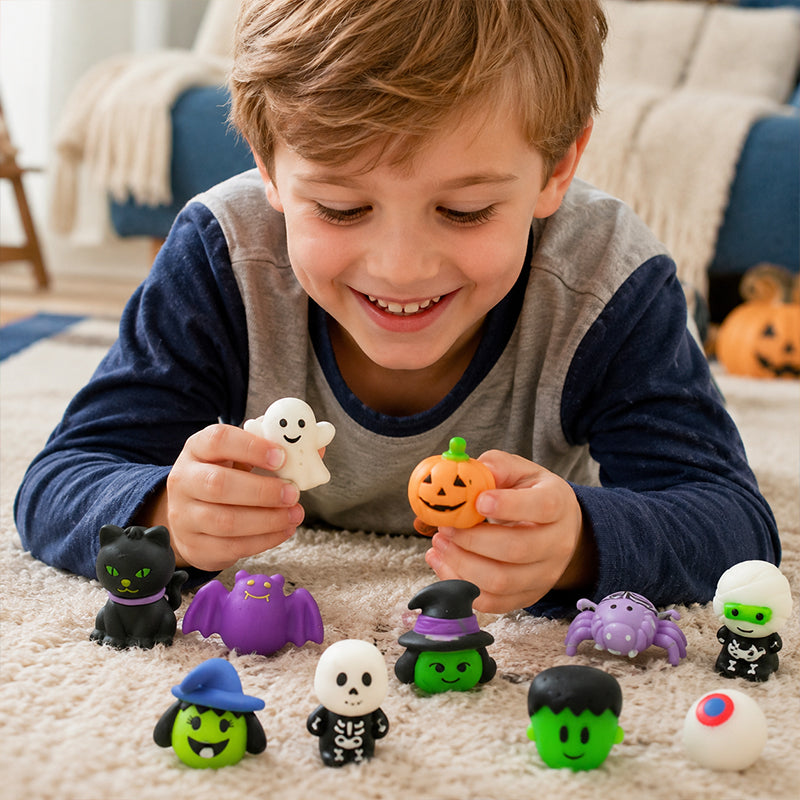 🥳2026 HOT SALE🥳💞50K+ SOLD! 🎃👻 50% OFF! Soft Squeeze Comfort – Cute Halloween squishy toys, soft & squeezable, perfect for stress relief & party favours. Great for trick-or-treat bags! 🧸✨