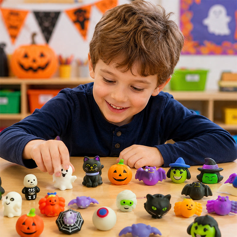 🥳2026 HOT SALE🥳💞50K+ SOLD! 🎃👻 50% OFF! Soft Squeeze Comfort – Cute Halloween squishy toys, soft & squeezable, perfect for stress relief & party favours. Great for trick-or-treat bags! 🧸✨