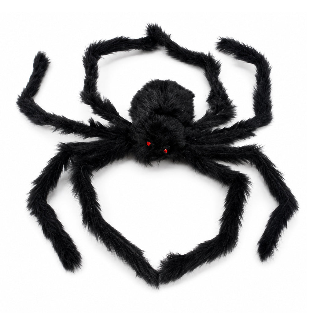🥳2026 HOT SALE🥳💞50K+ SOLD! 🕷️🎃 50% OFF! Oversized Halloween Spider – 75cm giant leg span, realistic furry body & glowing red eyes. Perfect for porches, gardens & haunted house themes – instant spooky centrepiece! 👻✨