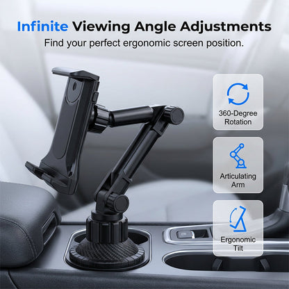 🥳2026 HOT SALE🥳💞50K+ SOLD! 🚗📱 50% OFF! Stable Cup Holder Car Phone Mount – Vibration‑free, 360° adjustable angle & secure expanding base. Keeps your phone steady on any terrain – no more blocked views! 🛡️✨