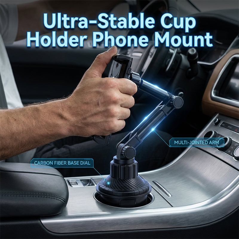 🥳2026 HOT SALE🥳💞50K+ SOLD! 🚗📱 50% OFF! Stable Cup Holder Car Phone Mount – Vibration‑free, 360° adjustable angle & secure expanding base. Keeps your phone steady on any terrain – no more blocked views! 🛡️✨