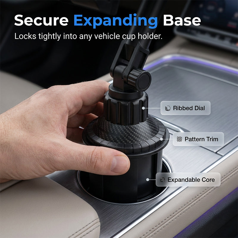 🥳2026 HOT SALE🥳💞50K+ SOLD! 🚗📱 50% OFF! Stable Cup Holder Car Phone Mount – Vibration‑free, 360° adjustable angle & secure expanding base. Keeps your phone steady on any terrain – no more blocked views! 🛡️✨