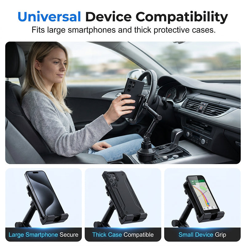 🥳2026 HOT SALE🥳💞50K+ SOLD! 🚗📱 50% OFF! Stable Cup Holder Car Phone Mount – Vibration‑free, 360° adjustable angle & secure expanding base. Keeps your phone steady on any terrain – no more blocked views! 🛡️✨