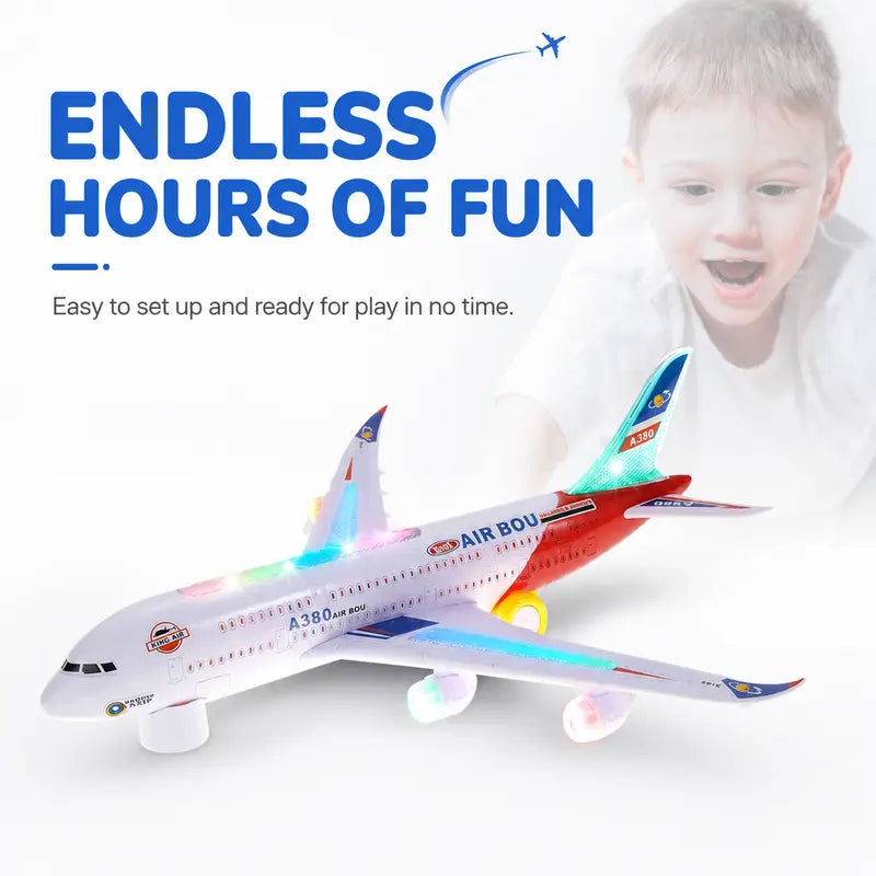 🥳2026 HOT SALE🥳💞50K+ SOLD! ✈️🎁 Electric Model Aircraft – bump-and-go action, LED lights & music. Sturdy & safe for ages 3+. A gift that sparks imagination & keeps grandkids entertained for hours! 🧒✨