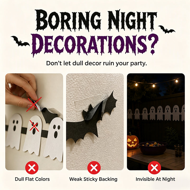 🥳2026 HOT SALE🥳💞50K+ SOLD! 🌙✨ 50% OFF! Holographic Ghost Border Sticker – Dazzling laser effect, playful ghost silhouettes. 5m roll – enough for doors, bulletin boards & party backdrops! 🎉👻
