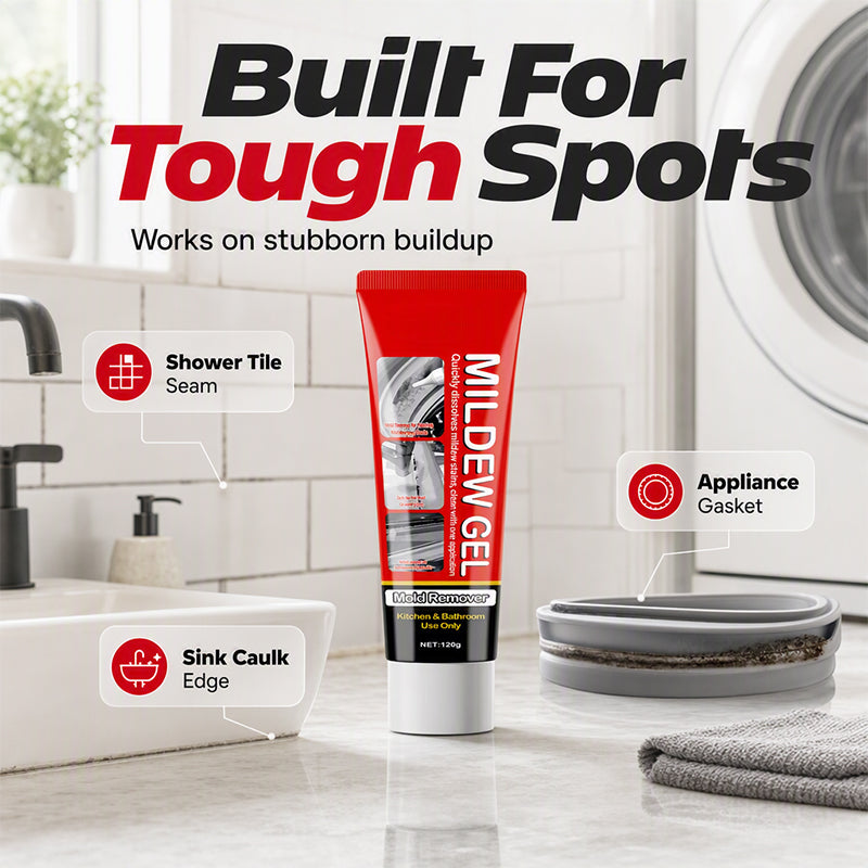 🥳2026 HOT SALE🥳💞50K+ SOLD! 🧽✨ 50% OFF! Powerful Mold Stain Remover Gel – No scrubbing! Just apply, wait & wipe. Thick gel clings to tile, grout & seals – removes mildew & dark stains effortlessly! 🛁💪