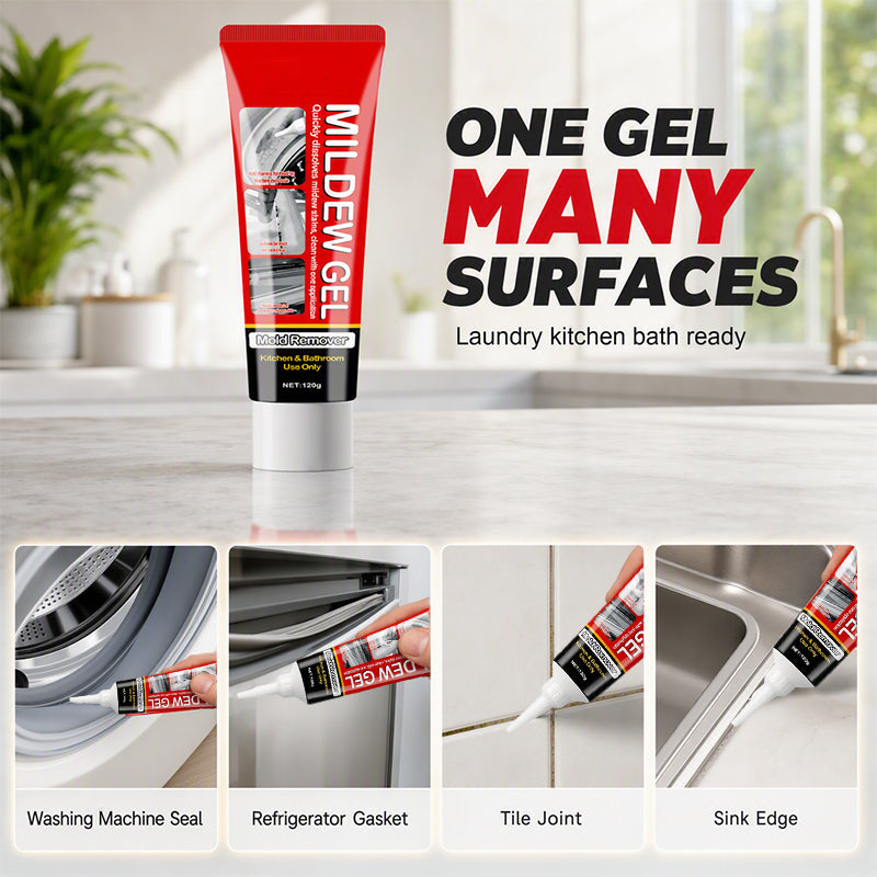 🥳2026 HOT SALE🥳💞50K+ SOLD! 🧽✨ 50% OFF! Powerful Mold Stain Remover Gel – No scrubbing! Just apply, wait & wipe. Thick gel clings to tile, grout & seals – removes mildew & dark stains effortlessly! 🛁💪