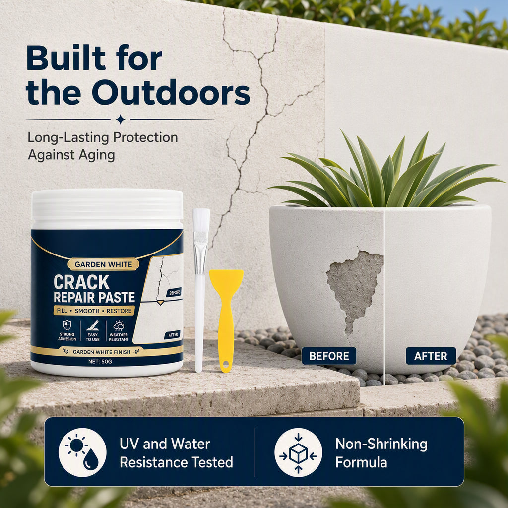 🥳2026 HOT SALE🥳💞50K+ SOLD! 🛠️💪 50% OFF! Crack Repair Paste – Instant adhesion, smooth white finish. No need to replace – just fill, smooth & seal! Perfect for steps, walls & ceramic pots! 🌿✅