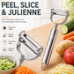 🥳2026 HOT SALE🥳💞50K+ SOLD! 🥕🔪 50% OFF! 2-in-1 Stainless Steel Peeler & Julienne Slicer – One tool, two blades – peel & julienne in seconds! Sharp rust‑proof blades, ergonomic grip – saves drawer space & prep time! 🍽️✨