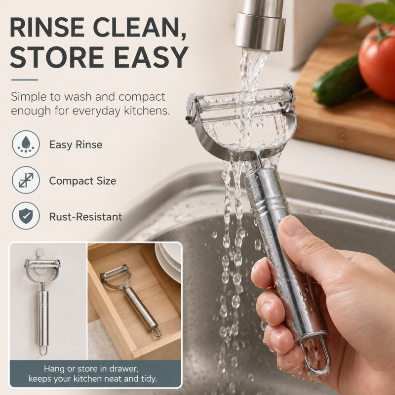🥳2026 HOT SALE🥳💞50K+ SOLD! 🥕🔪 50% OFF! 2-in-1 Stainless Steel Peeler & Julienne Slicer – One tool, two blades – peel & julienne in seconds! Sharp rust‑proof blades, ergonomic grip – saves drawer space & prep time! 🍽️✨
